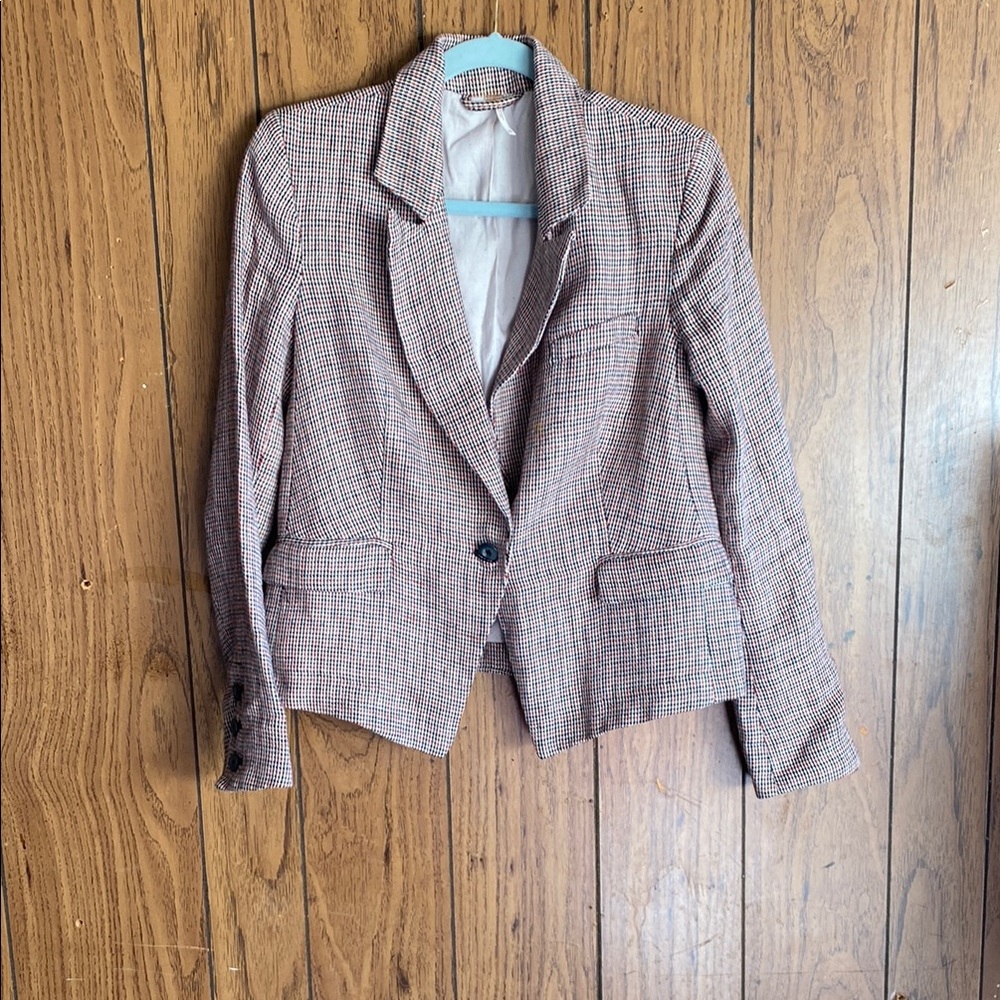 Free People Tan Blazer Tailored Suit Jacket